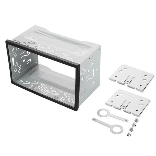 Moldura auto rádio 2 Din universal multimarcas + aro de acabamento - Image 2
