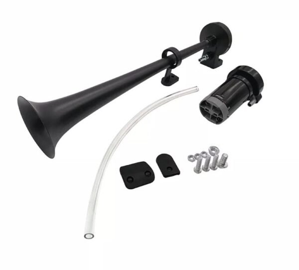 Buzina Pneumática Universal 12V 45cm - Preto
