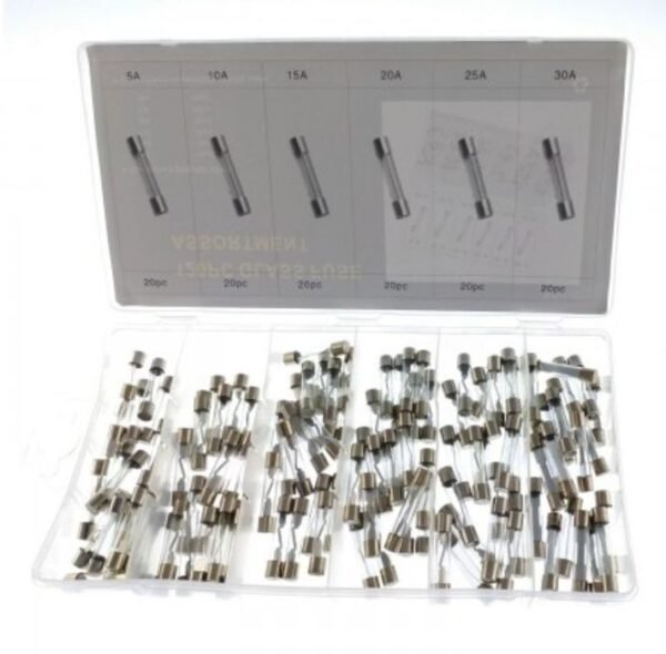 Caixa Sortido Fusíveis de Vidro 6.3x32mm - 120 peças
