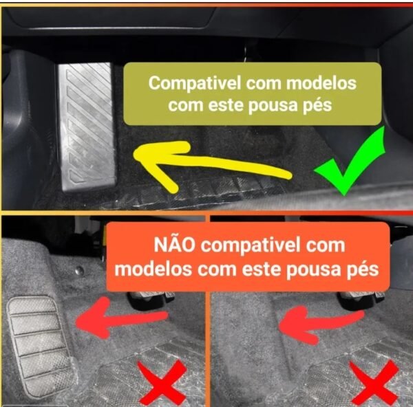 Conjunto Capas Pedais Alumínio Volkswagen Passat B8 Golf 7 8 Troc Audi Seat Leon 5F Skoda - Caixa Automática 3 peças - Image 2