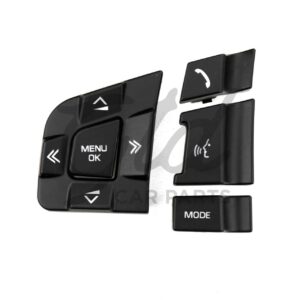 Conjunto de 5 Botões Pretos Esquerdos Volante Land Rover Discovery Jaguar XF XE F-PACE C-PACE